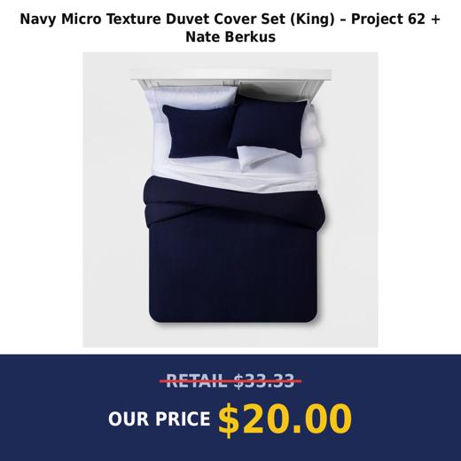 Navy Micro Texture Duvet Cover Set (King) – Project 62 + Nate Berkus
