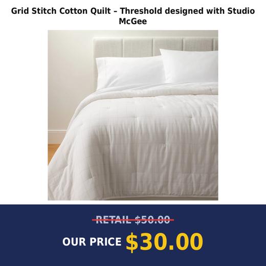 Grid Stitch Cotton Quilt – Threshold designed with Studio McGee