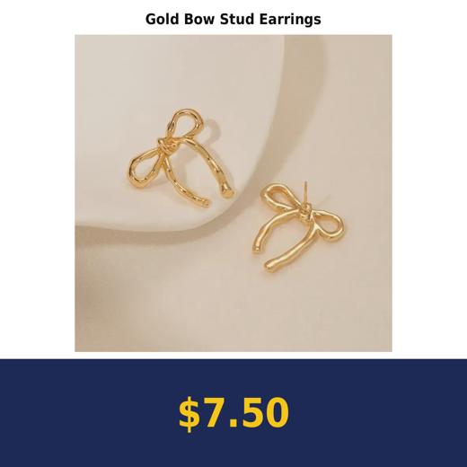 Gold Bow Stud Earrings