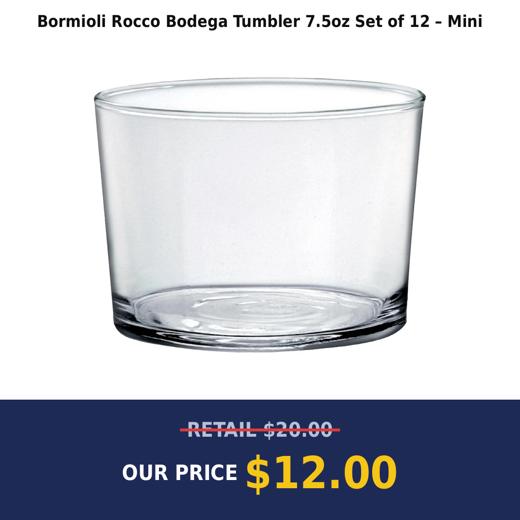 Bormioli Rocco Bodega Tumbler 7.5oz Set of 12 – Mini