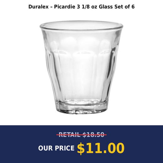 Duralex – Picardie 3 1/8 oz Glass Set of 6