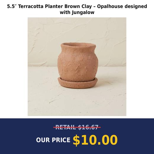 5.5″ Terracotta Planter Brown Clay – Opalhouse designed with Jungalow