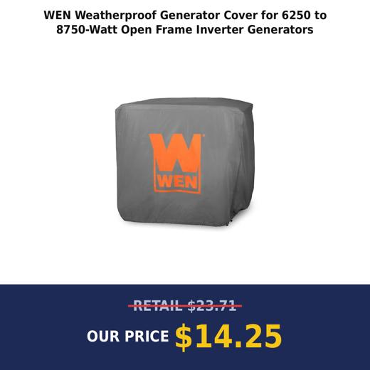 WEN Weatherproof Generator Cover for 6250 to 8750-Watt Open Frame Inverter Generators