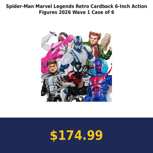 Spider-Man Marvel Legends Retro Cardback 6-Inch Action Figures 2026 Wave 1 Case of 6