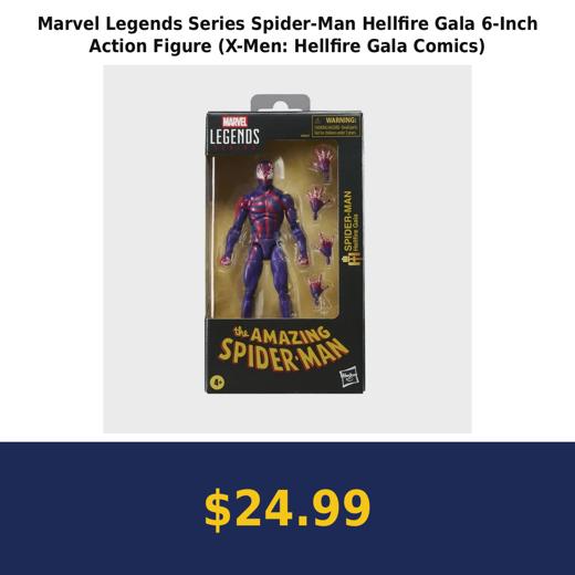 Marvel Legends Series Spider-Man Hellfire Gala 6-Inch Action Figure (X-Men: Hellfire Gala Comics)