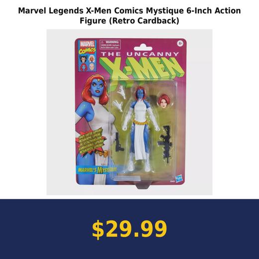 Marvel Legends X-Men Comics Mystique 6-Inch Action Figure (Retro Cardback)