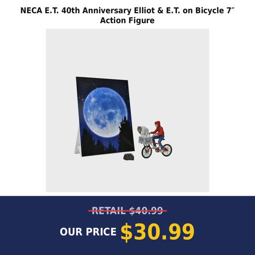 NECA E.T. 40th Anniversary Elliot & E.T. on Bicycle 7″ Action Figure