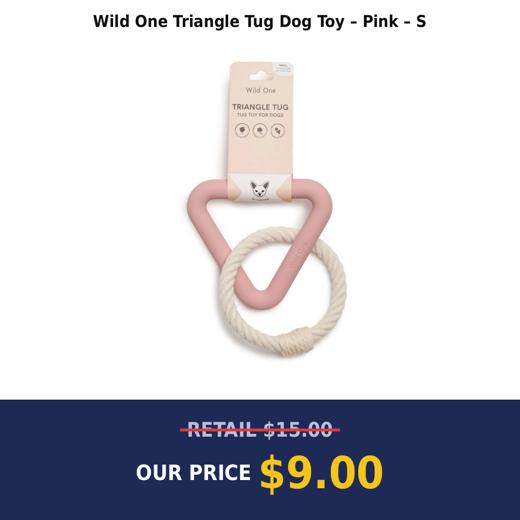 Wild One Triangle Tug Dog Toy – Pink – S