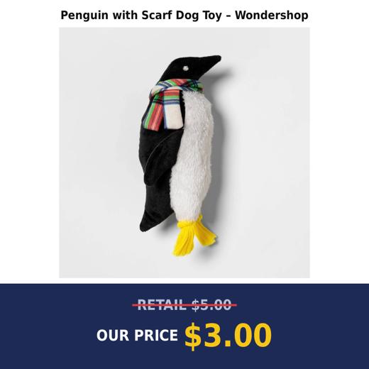 Penguin with Scarf Dog Toy – Wondershop