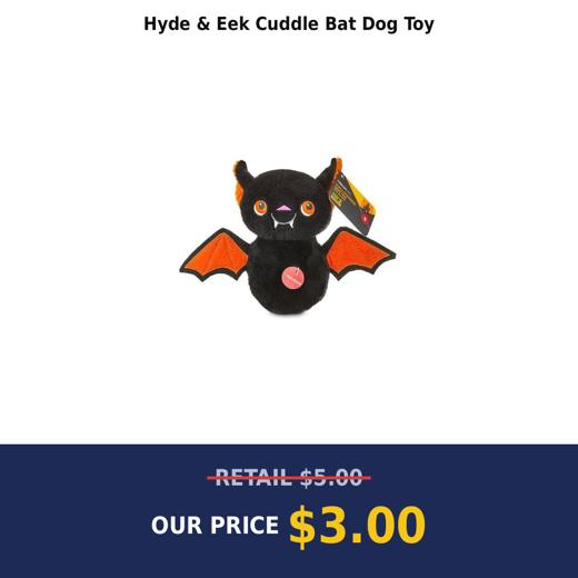 Hyde & Eek Cuddle Bat Dog Toy