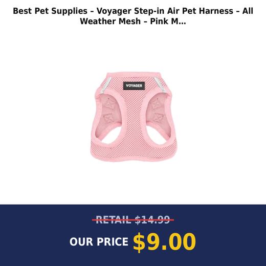 Best Pet Supplies – Voyager Step-in Air Pet Harness – All Weather Mesh – Pink  M