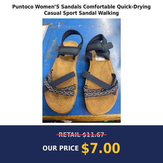 Puntoco Women’S Sandals Comfortable Quick-Drying Casual Sport Sandal Walking