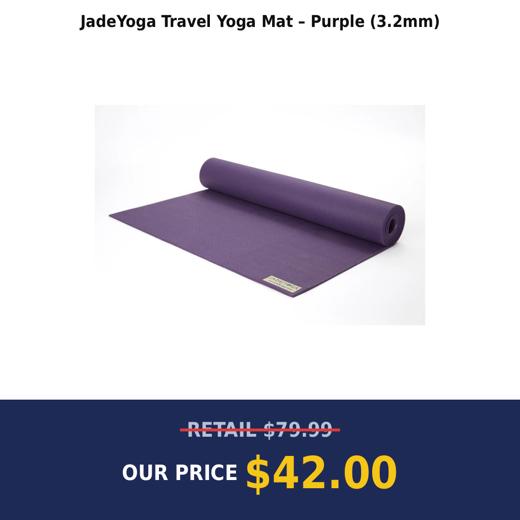 JadeYoga Travel Yoga Mat – Purple (3.2mm)