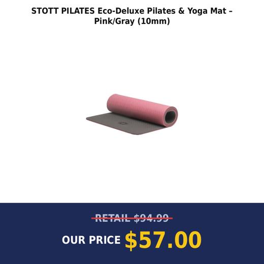 STOTT PILATES Eco-Deluxe Pilates & Yoga Mat – Pink/Gray (10mm)