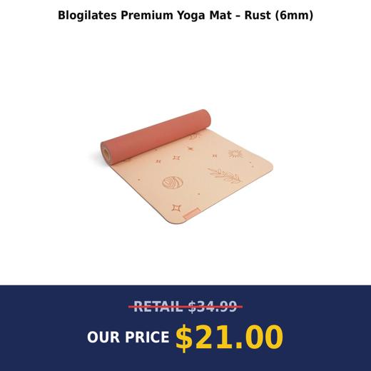 Blogilates Premium Yoga Mat – Rust (6mm)