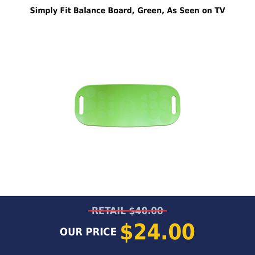 Simply Fit Balance Board, Green, As Seen on TV