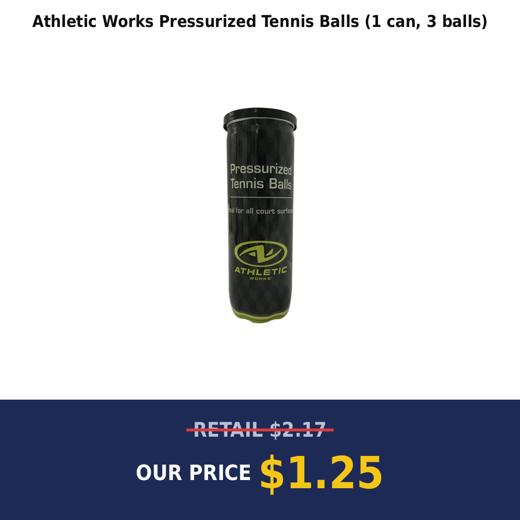 Athletic Works Pressurized Tennis Balls (1 can, 3 balls)