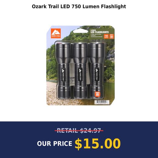 Ozark Trail LED 750 Lumen Flashlight