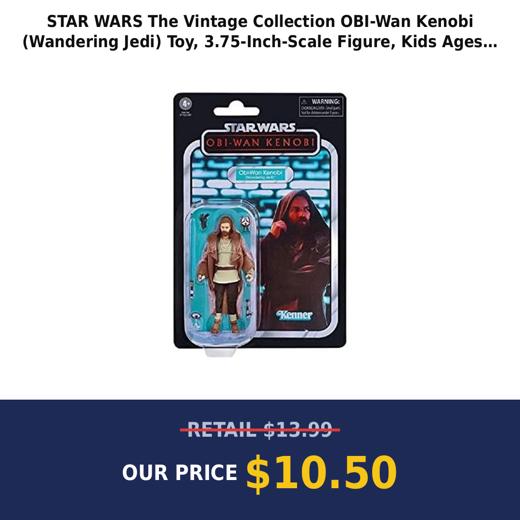 STAR WARS The Vintage Collection OBI-Wan Kenobi (Wandering Jedi) Toy, 3.75-Inch-Scale Figure, Kids Ages 4 and Up, Multic