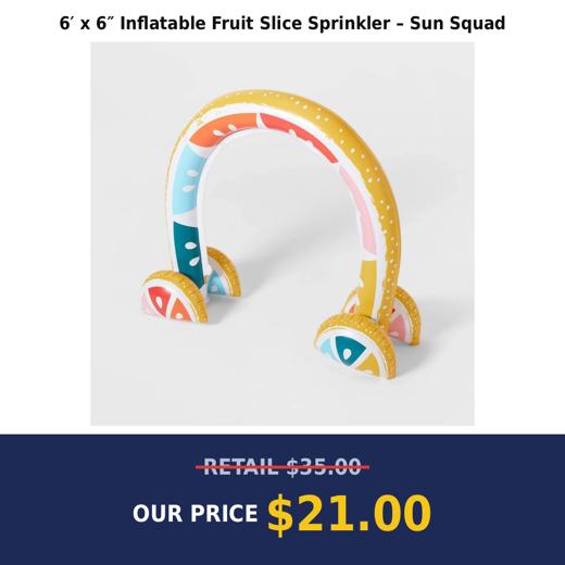 6′ x 6″ Inflatable Fruit Slice Sprinkler – Sun Squad