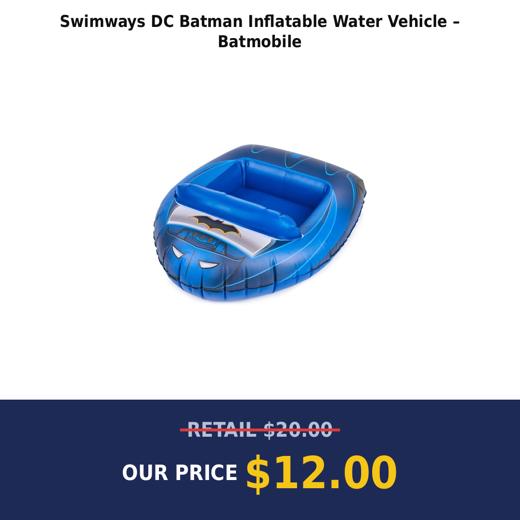 Swimways DC Batman Inflatable Water Vehicle – Batmobile