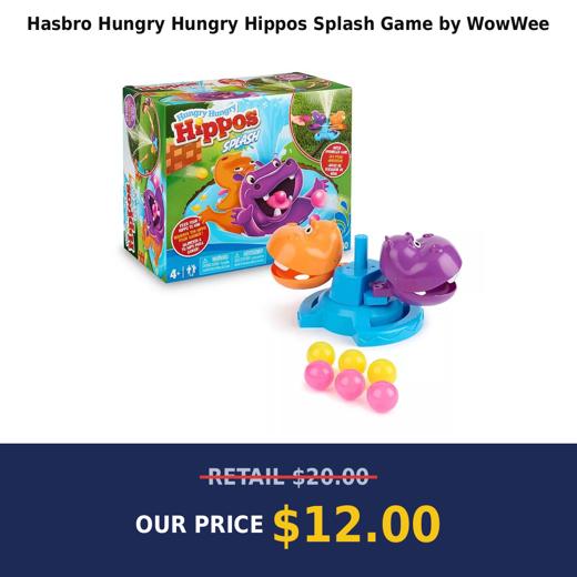 Hasbro Hungry Hungry Hippos Splash Game by WowWee