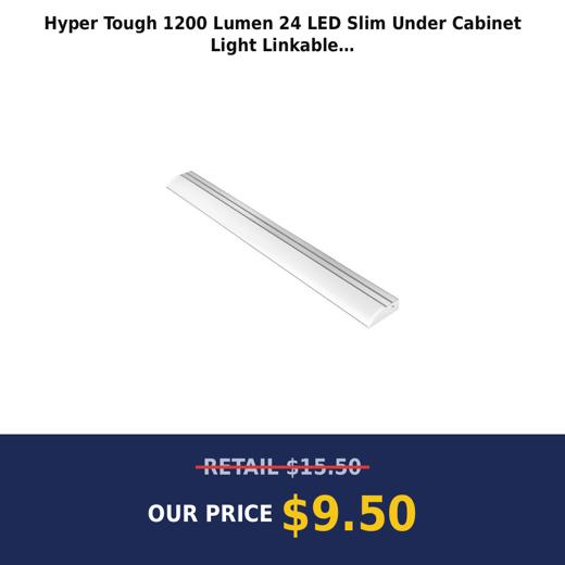 Hyper Tough 1200 Lumen 24 LED Slim Under Cabinet Light Linkable