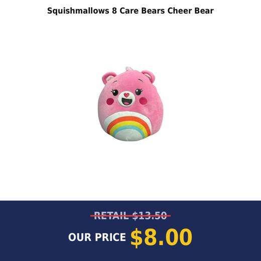Squishmallows 8 Care Bears Cheer Bear
