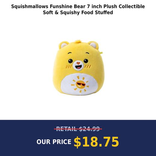 Squishmallows Funshine Bear 7 inch Plush Collectible Soft & Squishy Food Stuffed