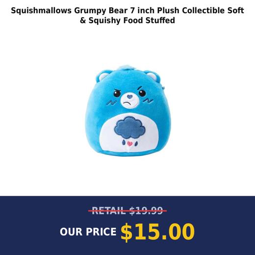 Squishmallows Grumpy Bear 7 inch Plush Collectible Soft & Squishy Food Stuffed