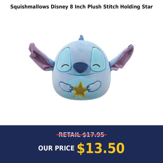 Squishmallows Disney 8 Inch Plush Stitch Holding Star