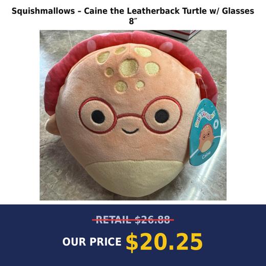 Squishmallows – Caine the Leatherback Turtle w/ Glasses 8″