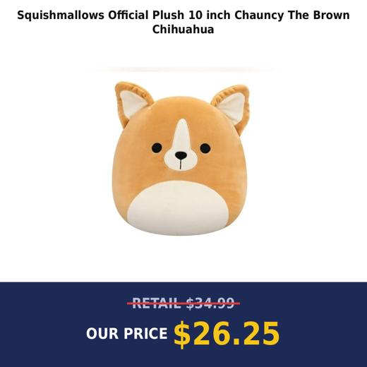 Squishmallows Official Plush 10 inch Chauncy The Brown Chihuahua