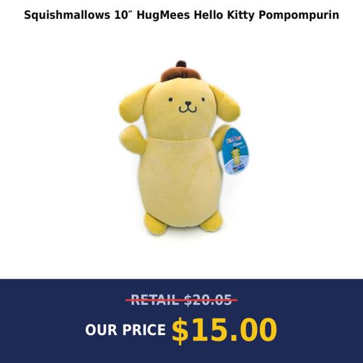 Squishmallows 10″ HugMees Hello Kitty Pompompurin