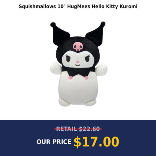 Squishmallows 10″ HugMees Hello Kitty Kuromi