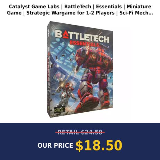 Catalyst Game Labs | BattleTech | Essentials | Miniature Game | Strategic Wargame for 1-2 Players | Sci-Fi Mech Wargame