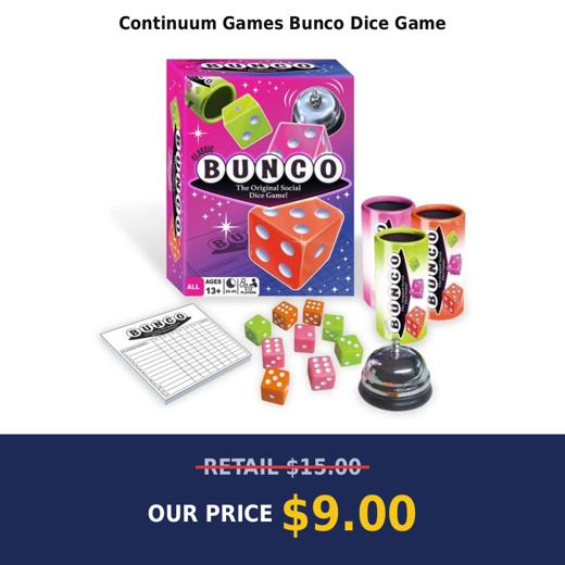 Continuum Games Bunco Dice Game