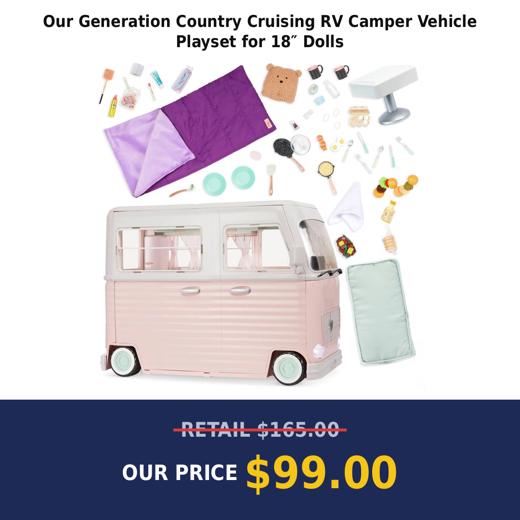 Our Generation Country Cruising RV Camper Vehicle Playset for 18″ Dolls