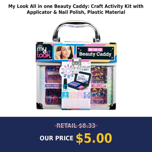 My Look All in one Beauty Caddy: Craft Activity Kit with Applicator & Nail Polish, Plastic Material