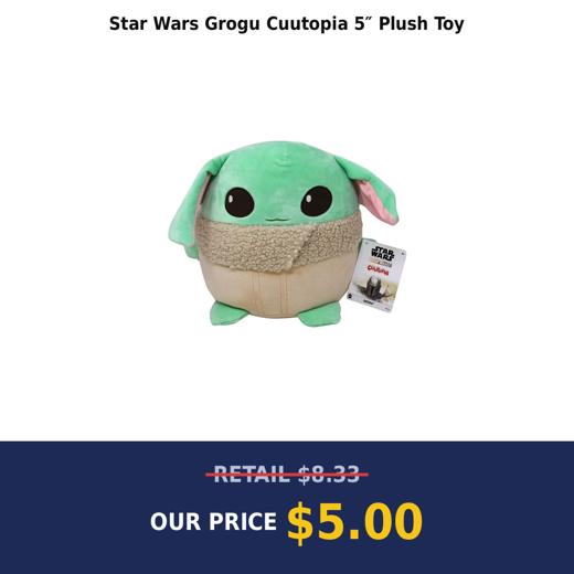 Star Wars Grogu Cuutopia 5″ Plush Toy