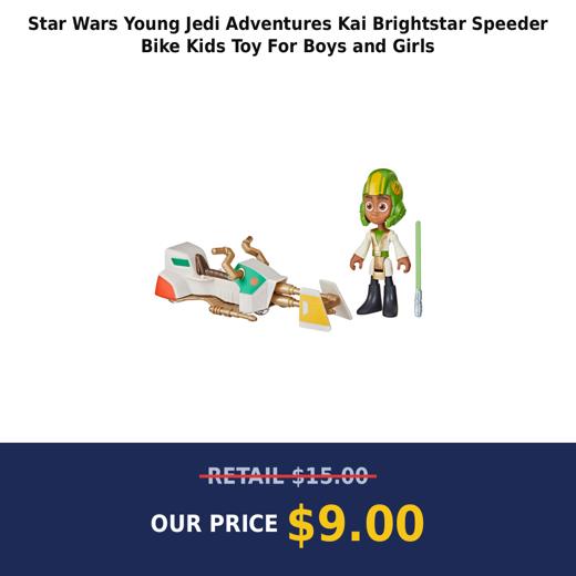 Star Wars Young Jedi Adventures Kai Brightstar Speeder Bike Kids Toy For Boys and Girls