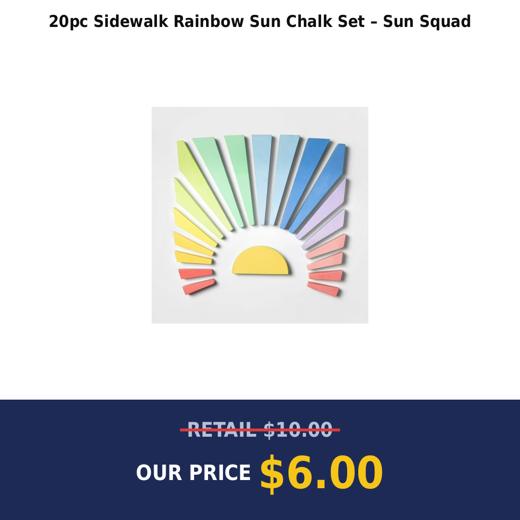 20pc Sidewalk Rainbow Sun Chalk Set – Sun Squad