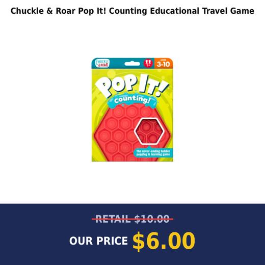 Chuckle & Roar Pop It! Counting Educational Travel Game