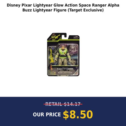 Disney Pixar Lightyear Glow Action Space Ranger Alpha Buzz Lightyear Figure (Target Exclusive)