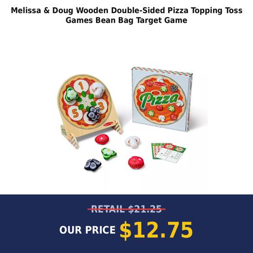 Melissa & Doug Wooden Double-Sided Pizza Topping Toss Games Bean Bag Target Game