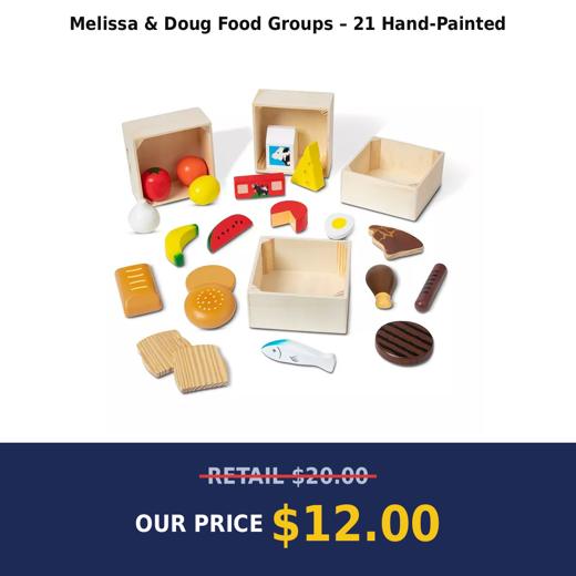 Melissa & Doug Food Groups – 21 Hand-Painted