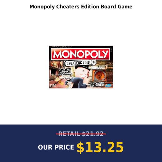 Monopoly Cheaters Edition Board Game