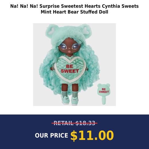 Na! Na! Na! Surprise Sweetest Hearts Cynthia Sweets Mint Heart Bear Stuffed Doll
