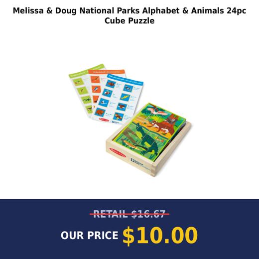 Melissa & Doug National Parks Alphabet & Animals 24pc Cube Puzzle