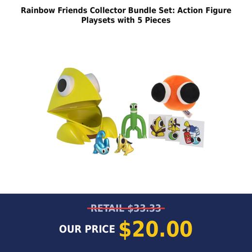 Rainbow Friends Collector Bundle Set: Action Figure Playsets with 5 Pieces